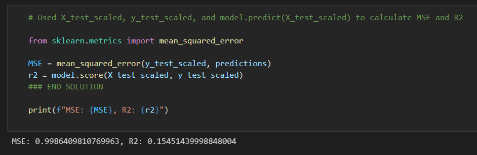regression code