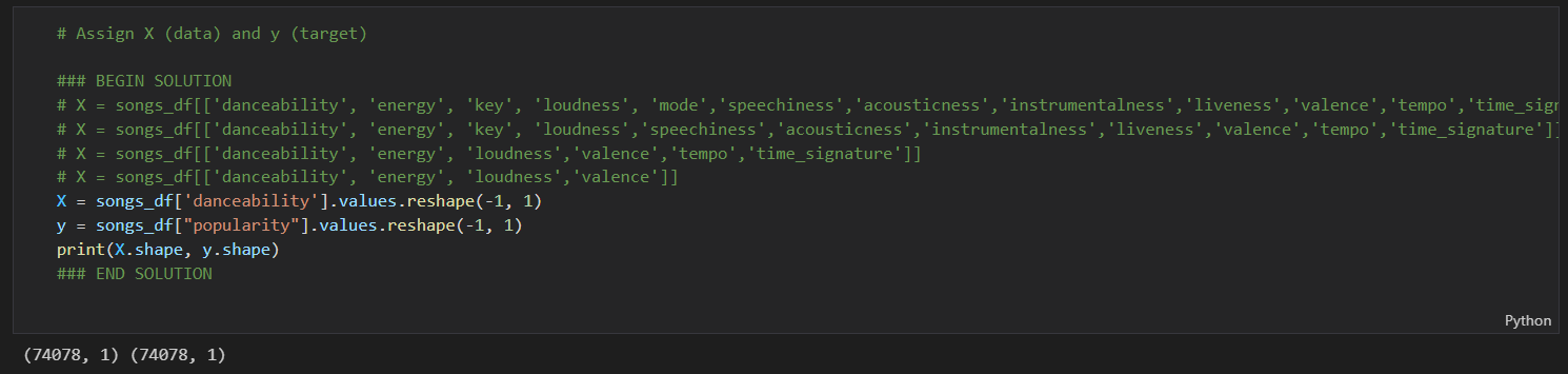 regression code
